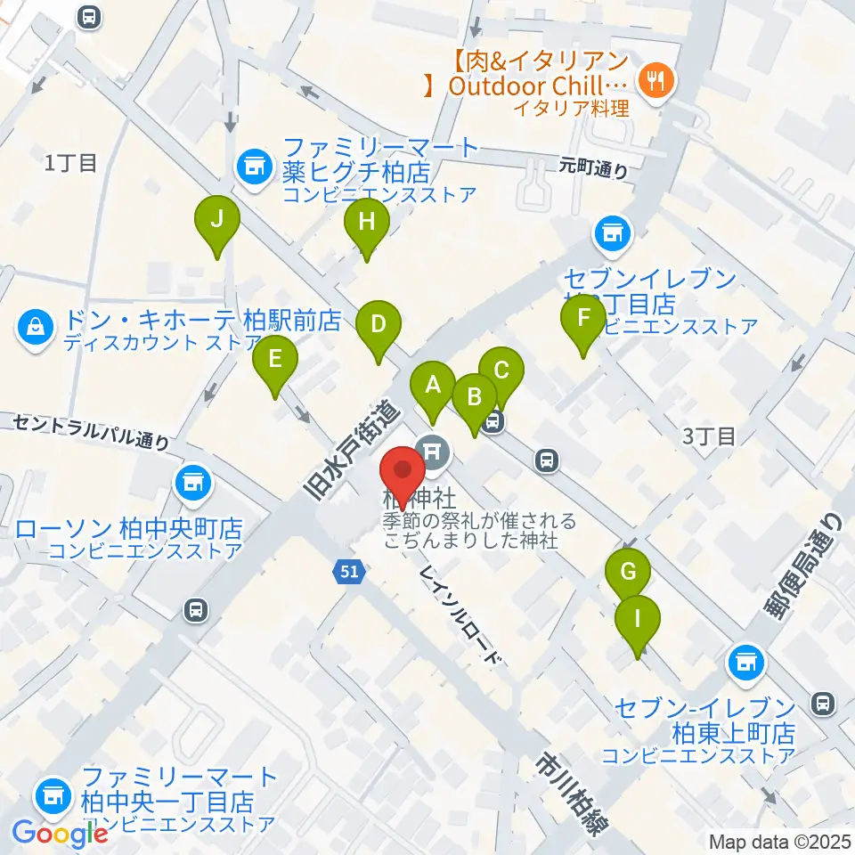 柏NARDIS周辺のカフェ一覧地図