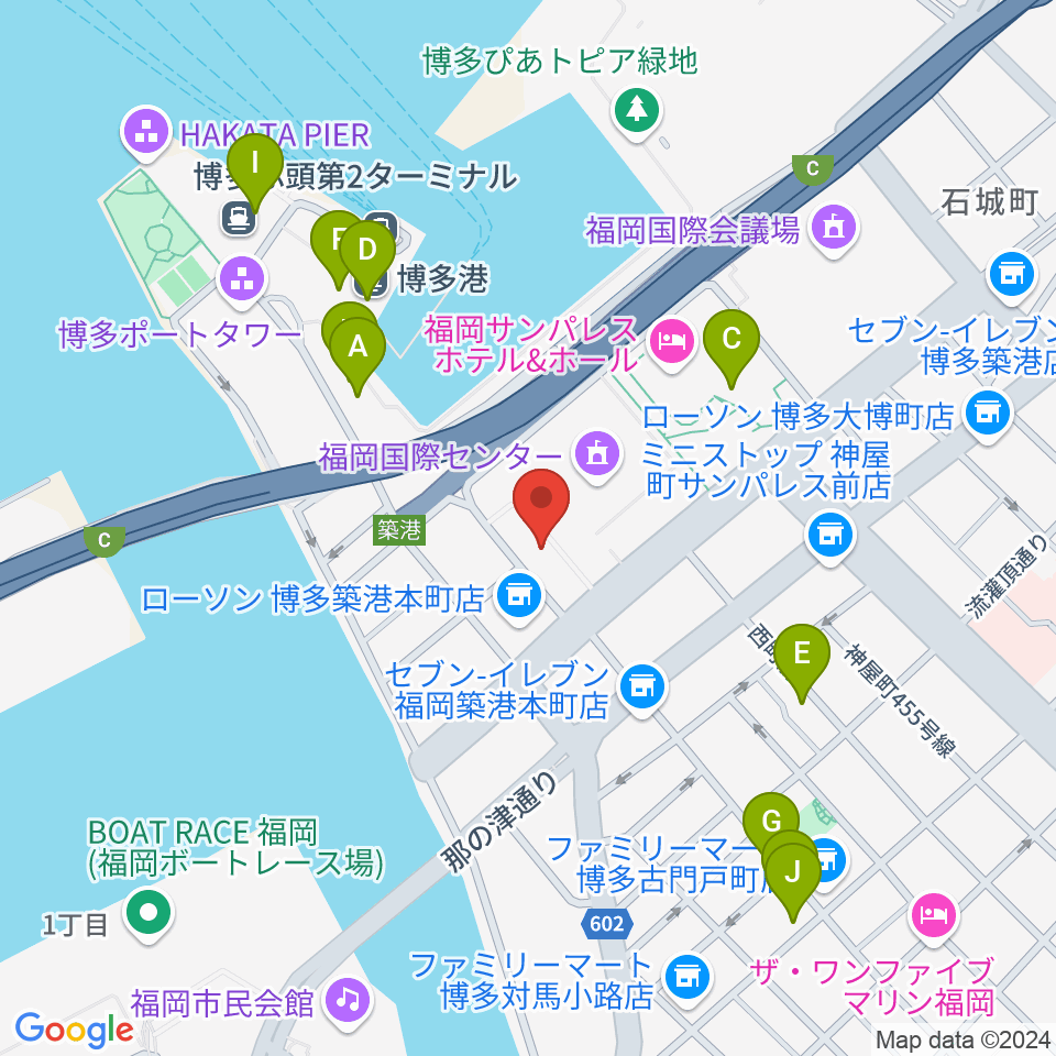 FineSound 築港店周辺のカフェ一覧地図