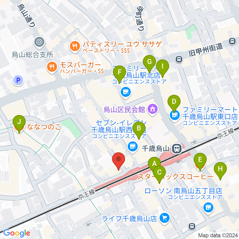 J’Z STUDIO 千歳烏山店周辺のカフェ一覧地図