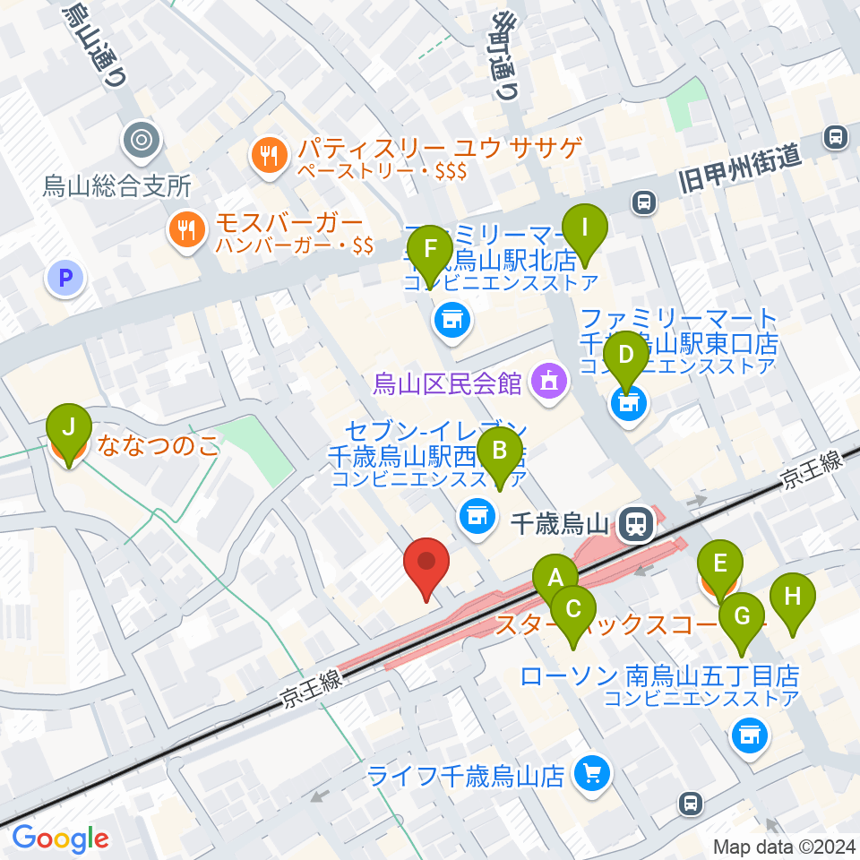 J’Z STUDIO 千歳烏山店周辺のカフェ一覧地図