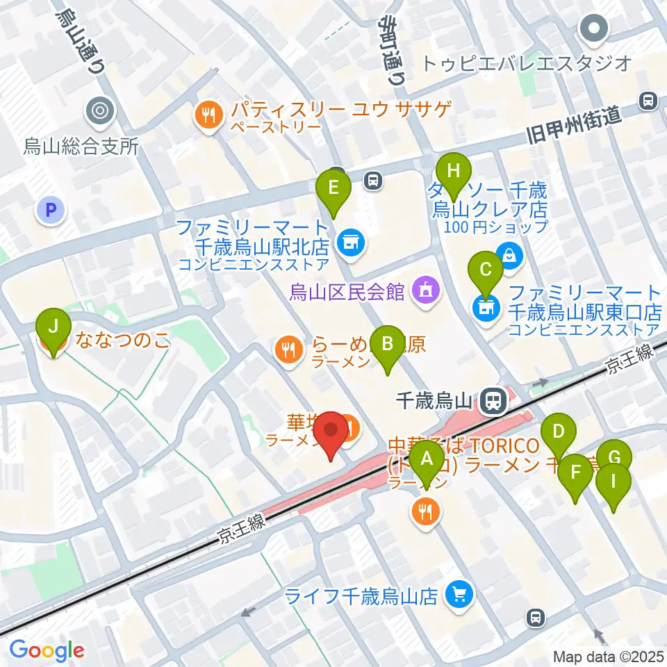 J’Z STUDIO 千歳烏山店周辺のカフェ一覧地図