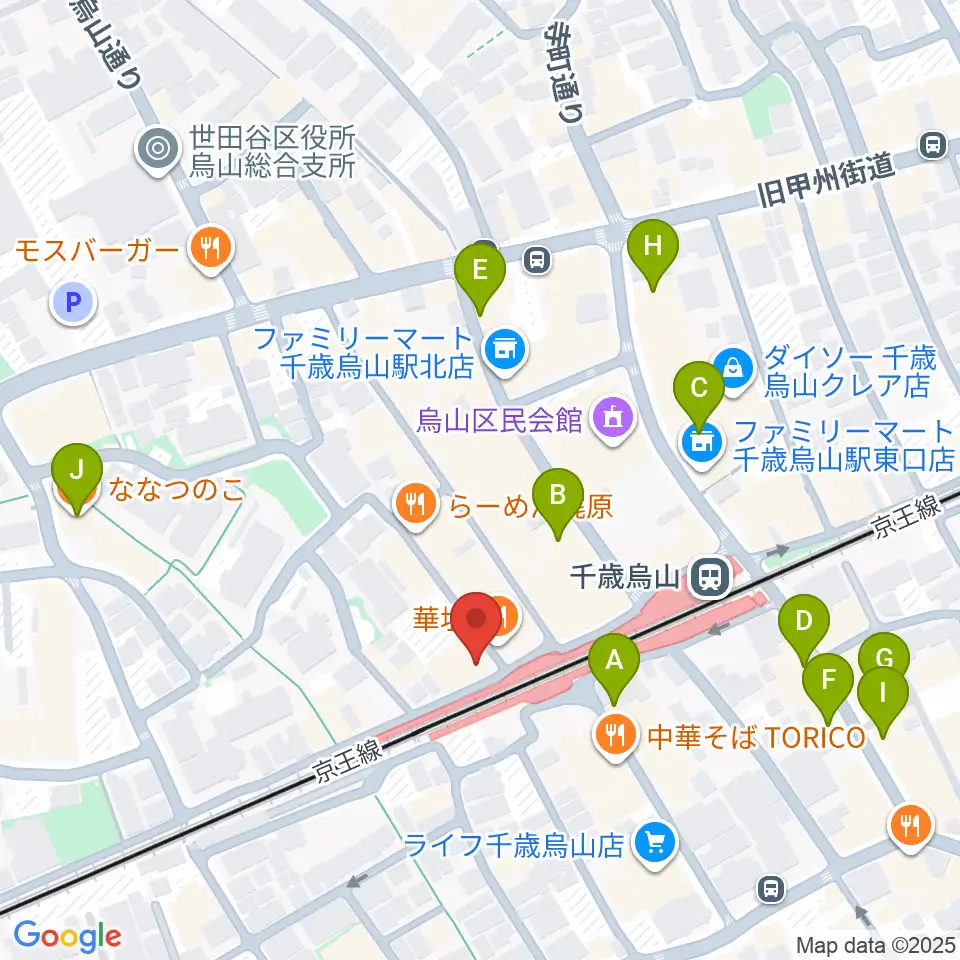 J’Z STUDIO 千歳烏山店周辺のカフェ一覧地図
