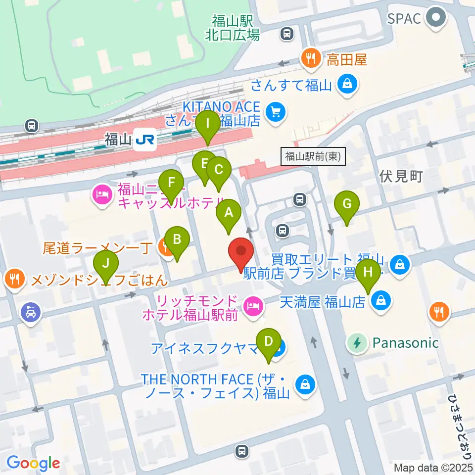 福山Cable周辺のカフェ一覧地図
