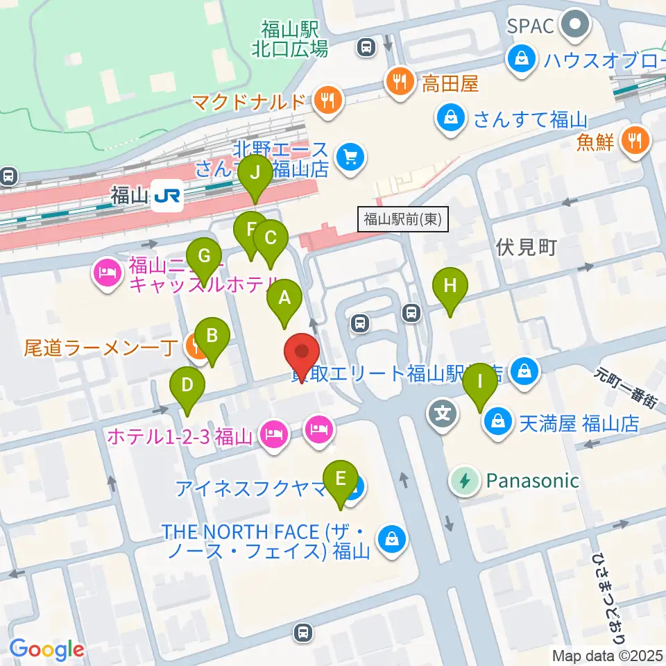 福山Cable周辺のカフェ一覧地図