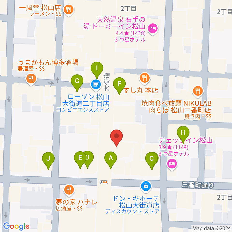 Live music Barカラフル周辺のカフェ一覧地図