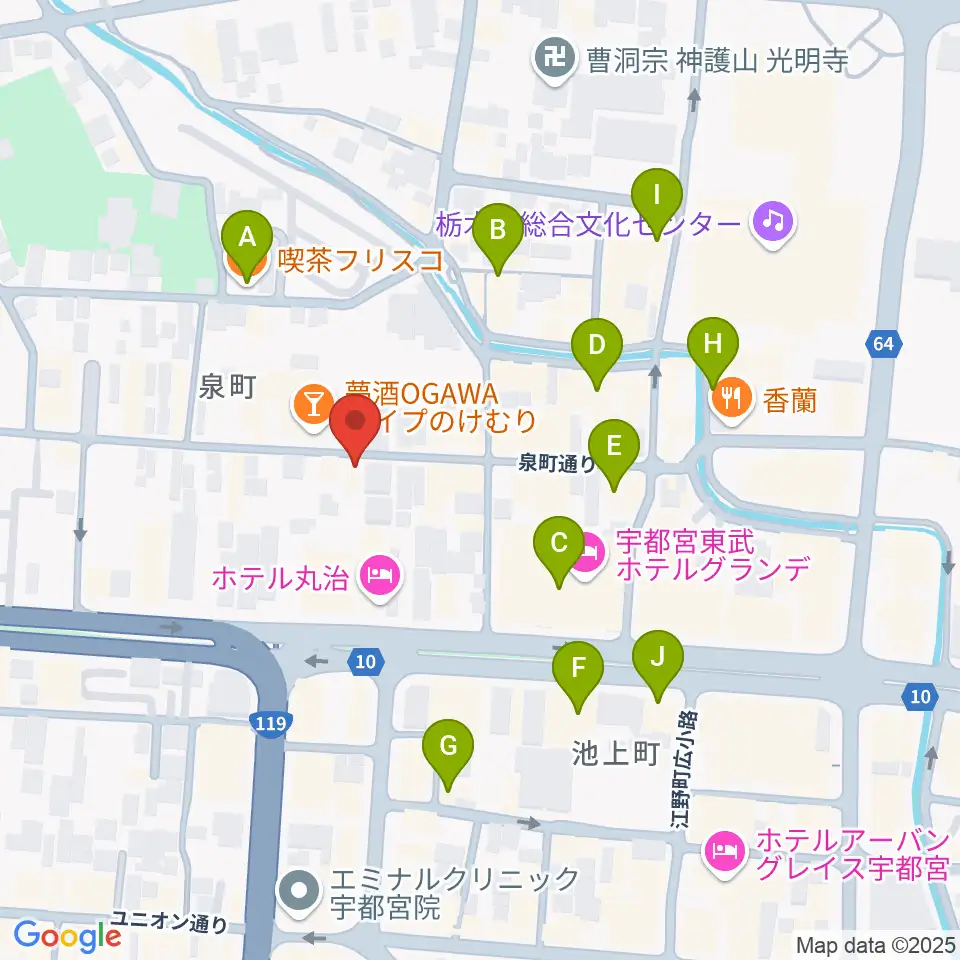 Jazz Spot 近代人周辺のカフェ一覧地図