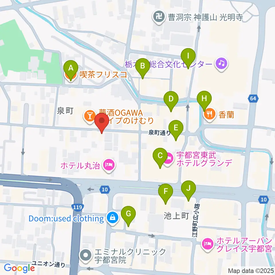 Jazz Spot 近代人周辺のカフェ一覧地図