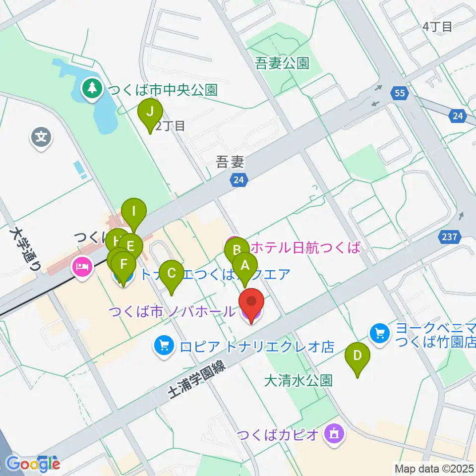 ノバホール周辺のカフェ一覧地図