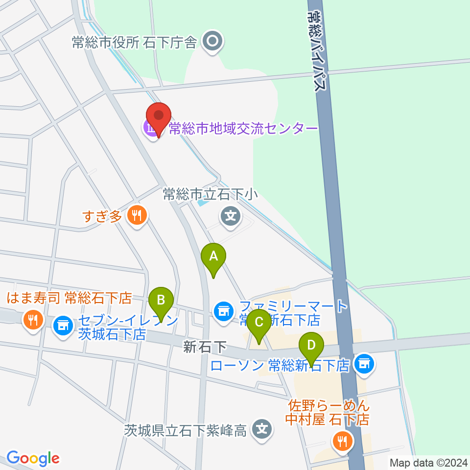 常総市地域交流センター周辺のカフェ一覧地図