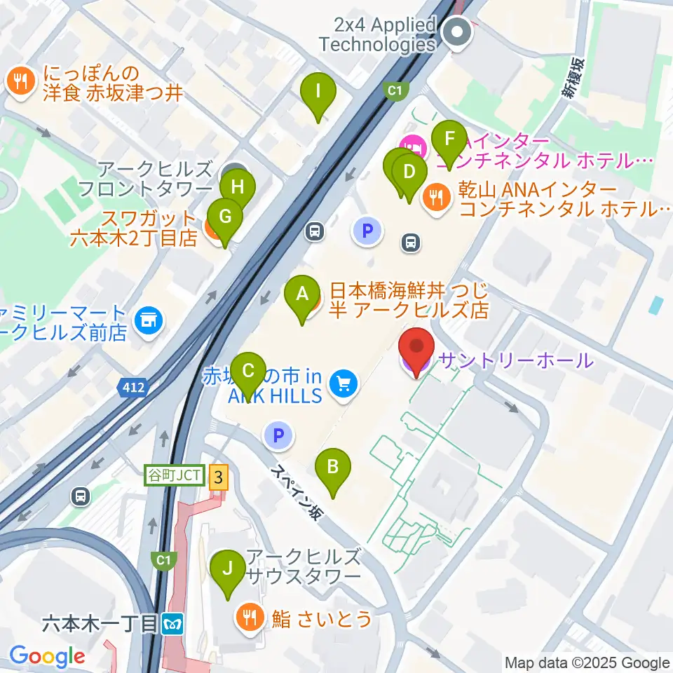 サントリーホール周辺のカフェ一覧地図
