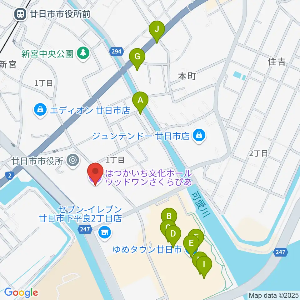 ウッドワンさくらぴあ周辺のカフェ一覧地図