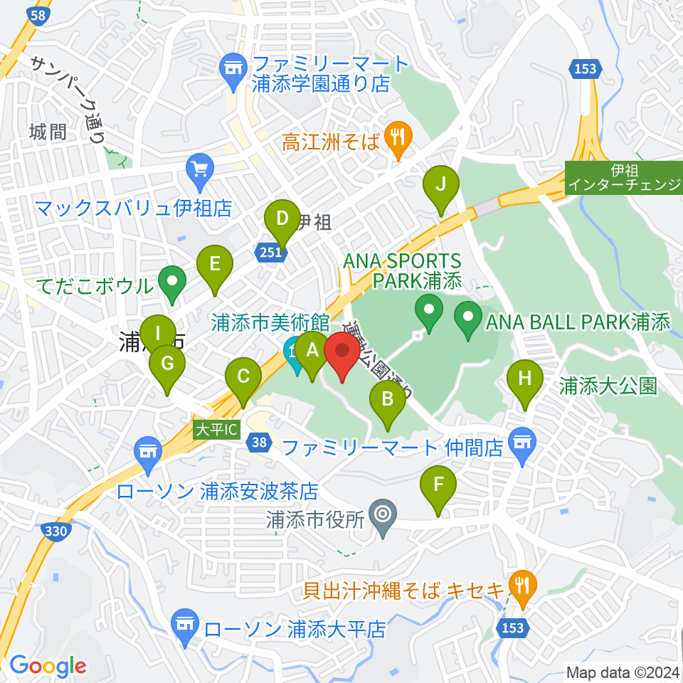 アイム・ユニバース てだこホール周辺のカフェ一覧地図