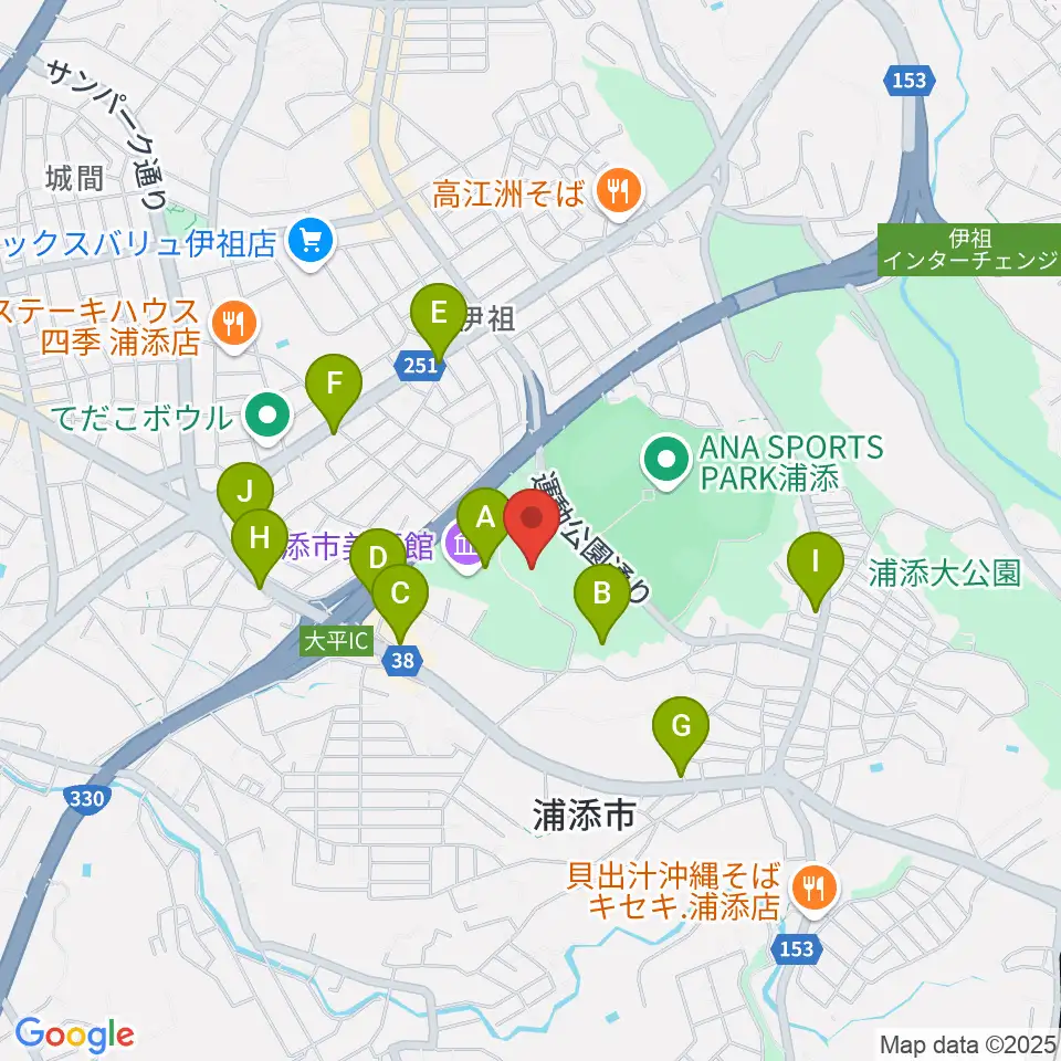 アイム・ユニバース てだこホール周辺のカフェ一覧地図