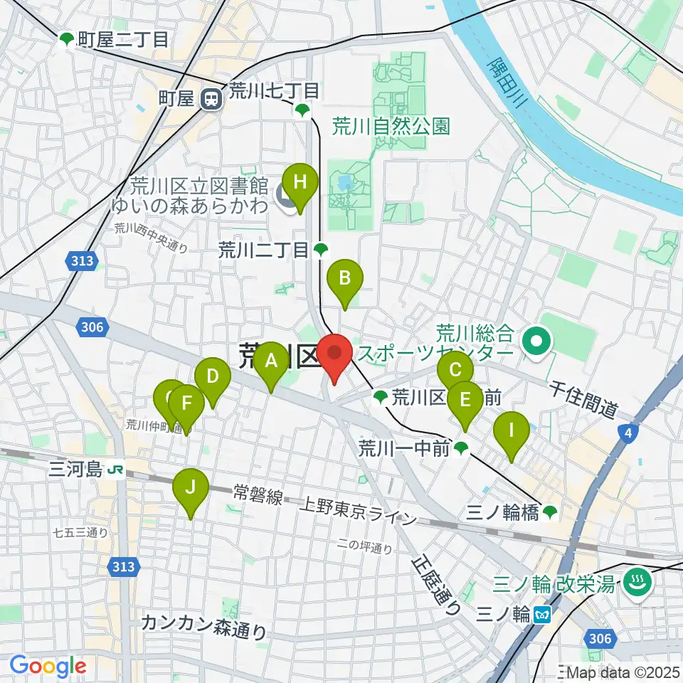 サンパール荒川周辺のカフェ一覧地図