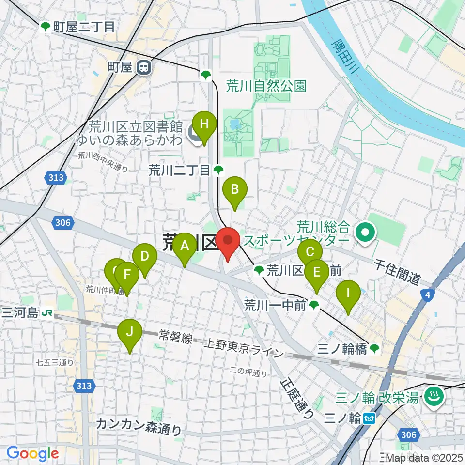 サンパール荒川周辺のカフェ一覧地図