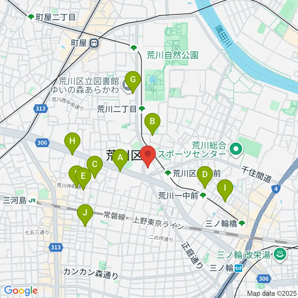 サンパール荒川周辺のカフェ一覧地図