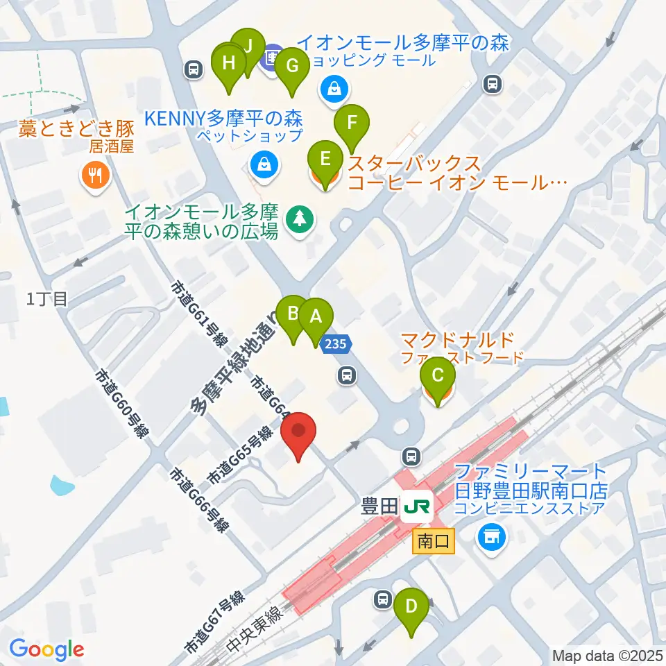 ひの市民活動支援センター周辺のカフェ一覧地図
