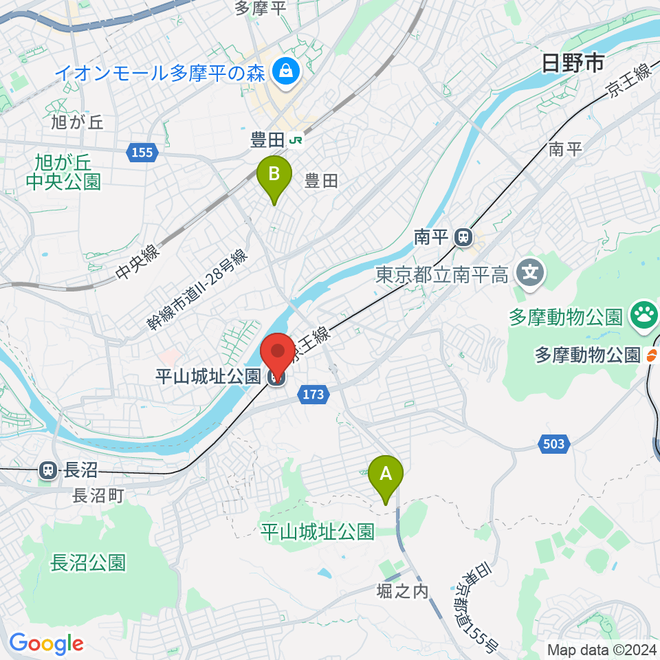 日野市平山交流センター周辺のカフェ一覧地図