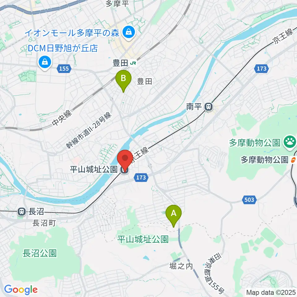 日野市平山交流センター周辺のカフェ一覧地図
