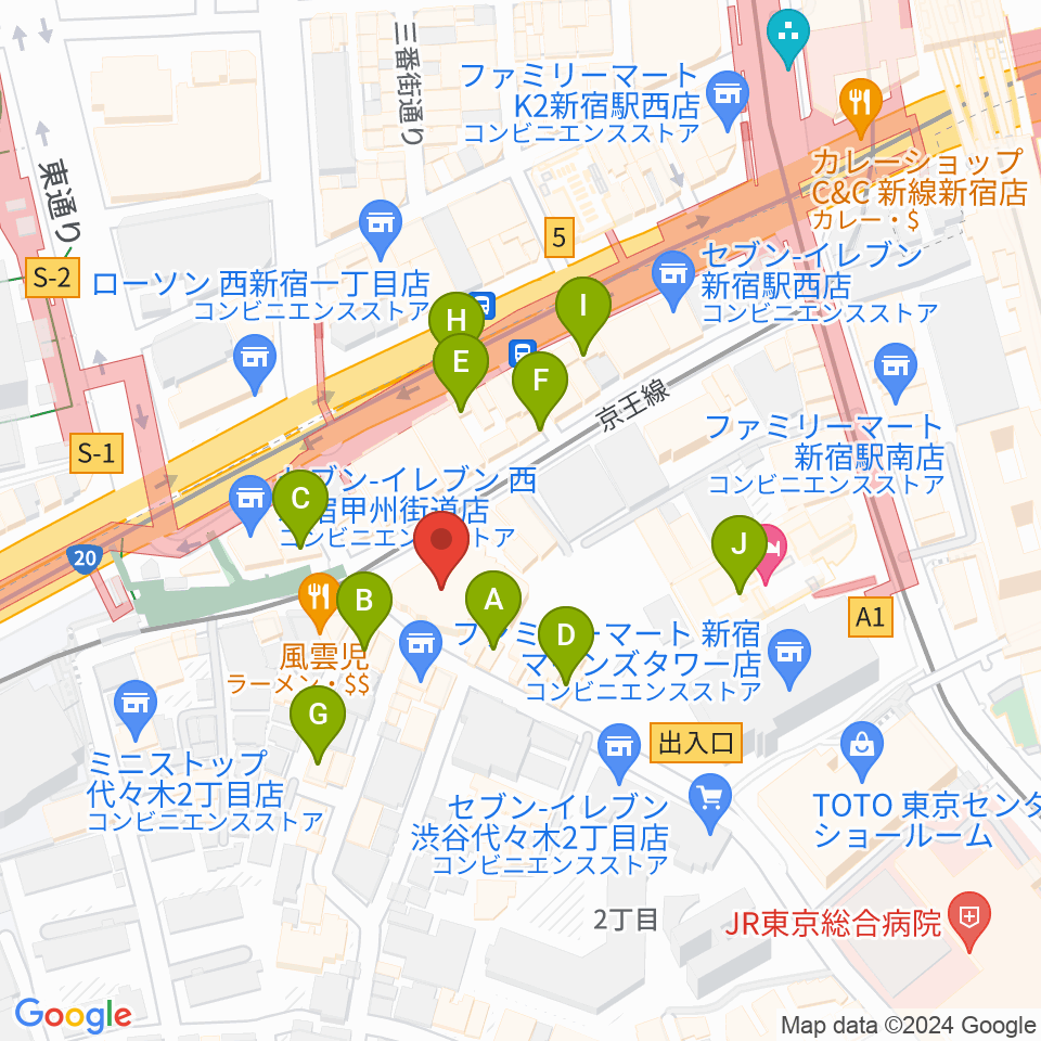 こくみん共済coopホール スペース･ゼロ周辺のカフェ一覧地図