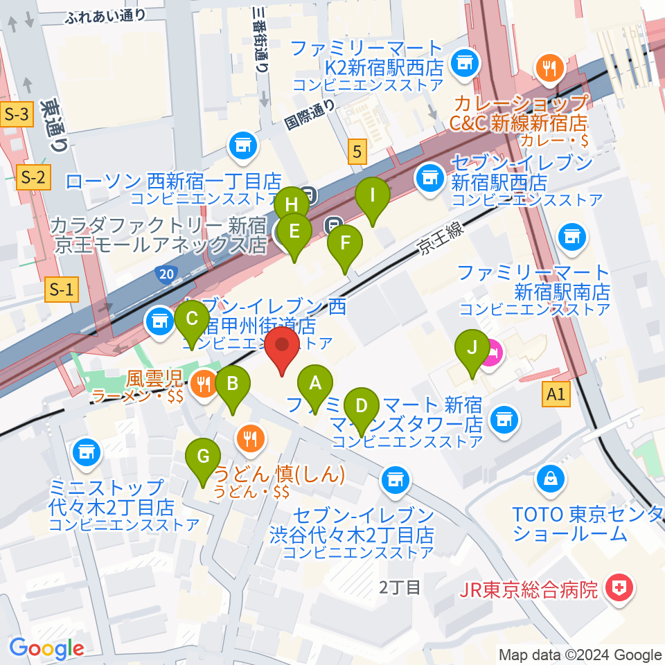 こくみん共済coopホール スペース･ゼロ周辺のカフェ一覧地図