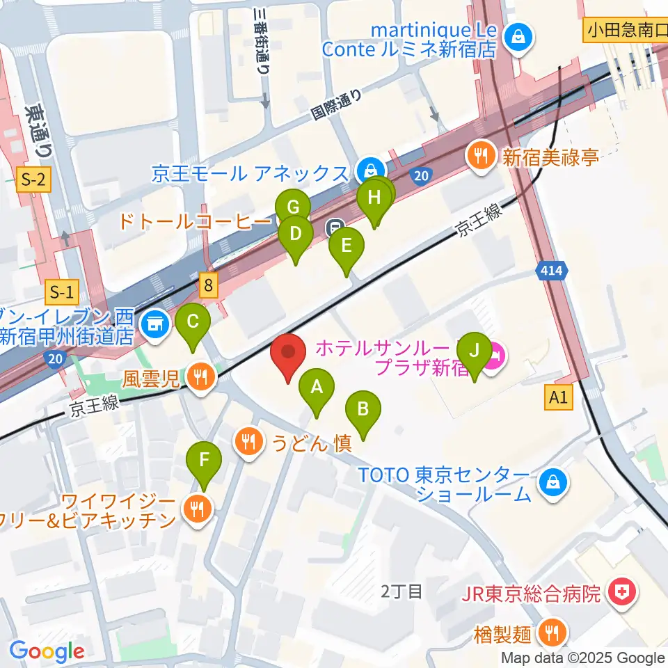 こくみん共済coopホール スペース･ゼロ周辺のカフェ一覧地図