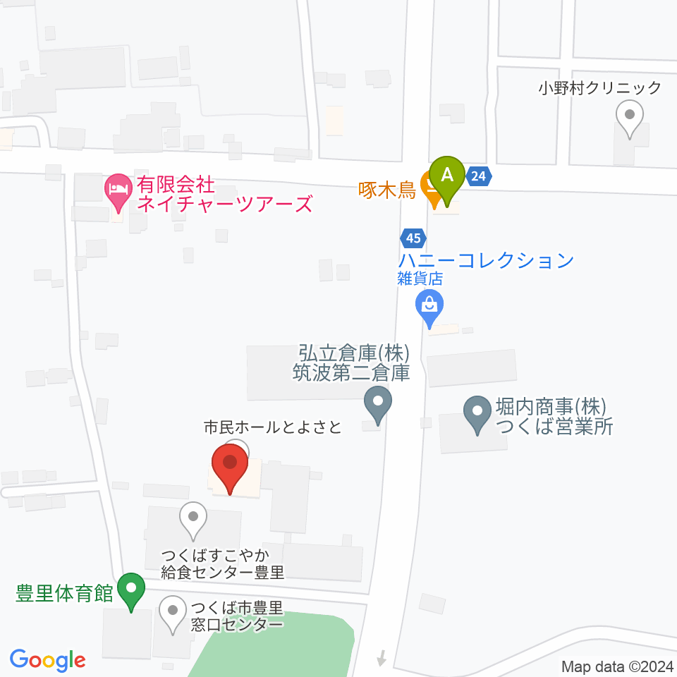 市民ホールとよさと周辺のカフェ一覧地図