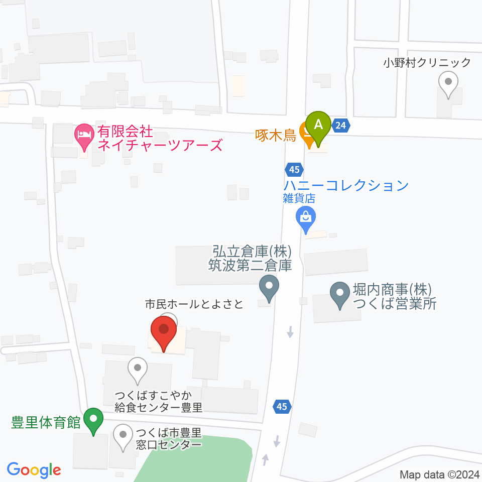 市民ホールとよさと周辺のカフェ一覧地図