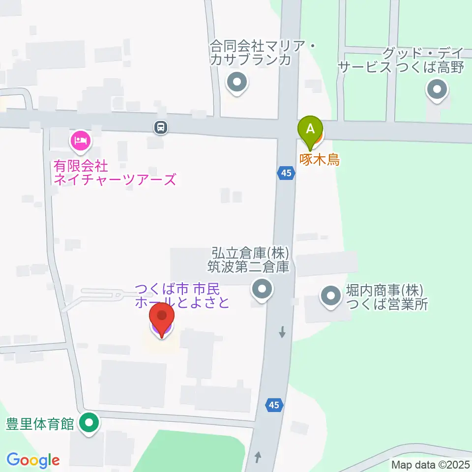市民ホールとよさと周辺のカフェ一覧地図