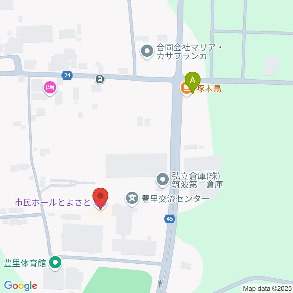 市民ホールとよさと周辺のカフェ一覧地図
