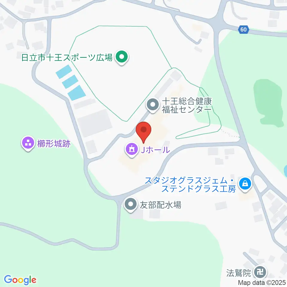 ゆうゆう十王・Jホール周辺のカフェ一覧地図