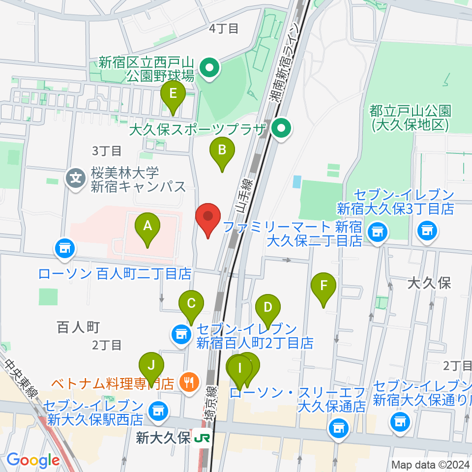 東京グローブ座周辺のカフェ一覧地図