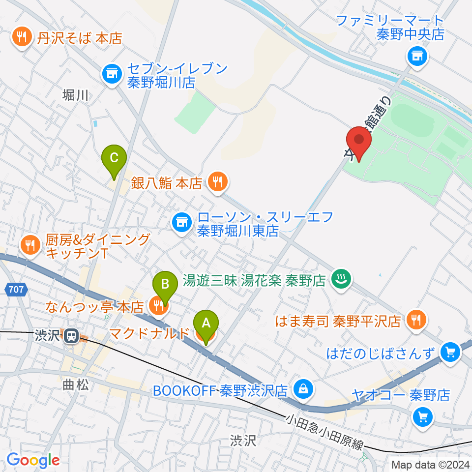 クアーズテック秦野カルチャーホール周辺のカフェ一覧地図