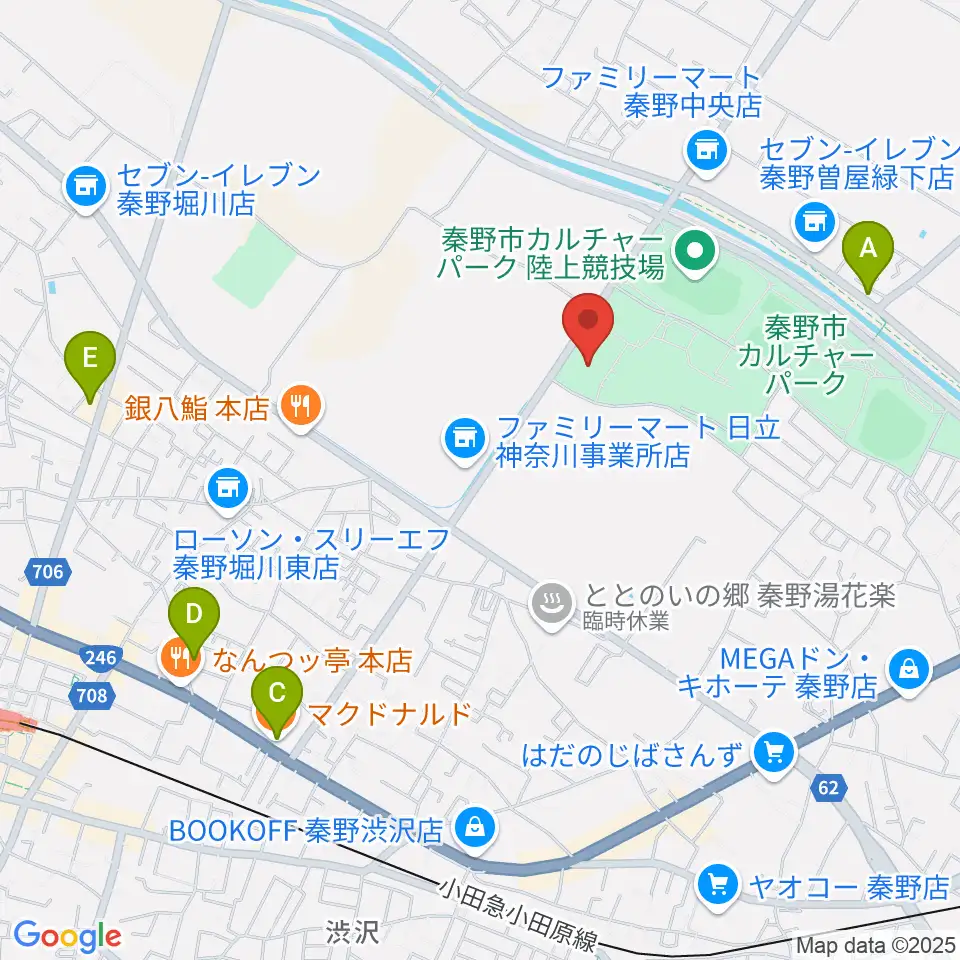 クアーズテック秦野カルチャーホール周辺のカフェ一覧地図