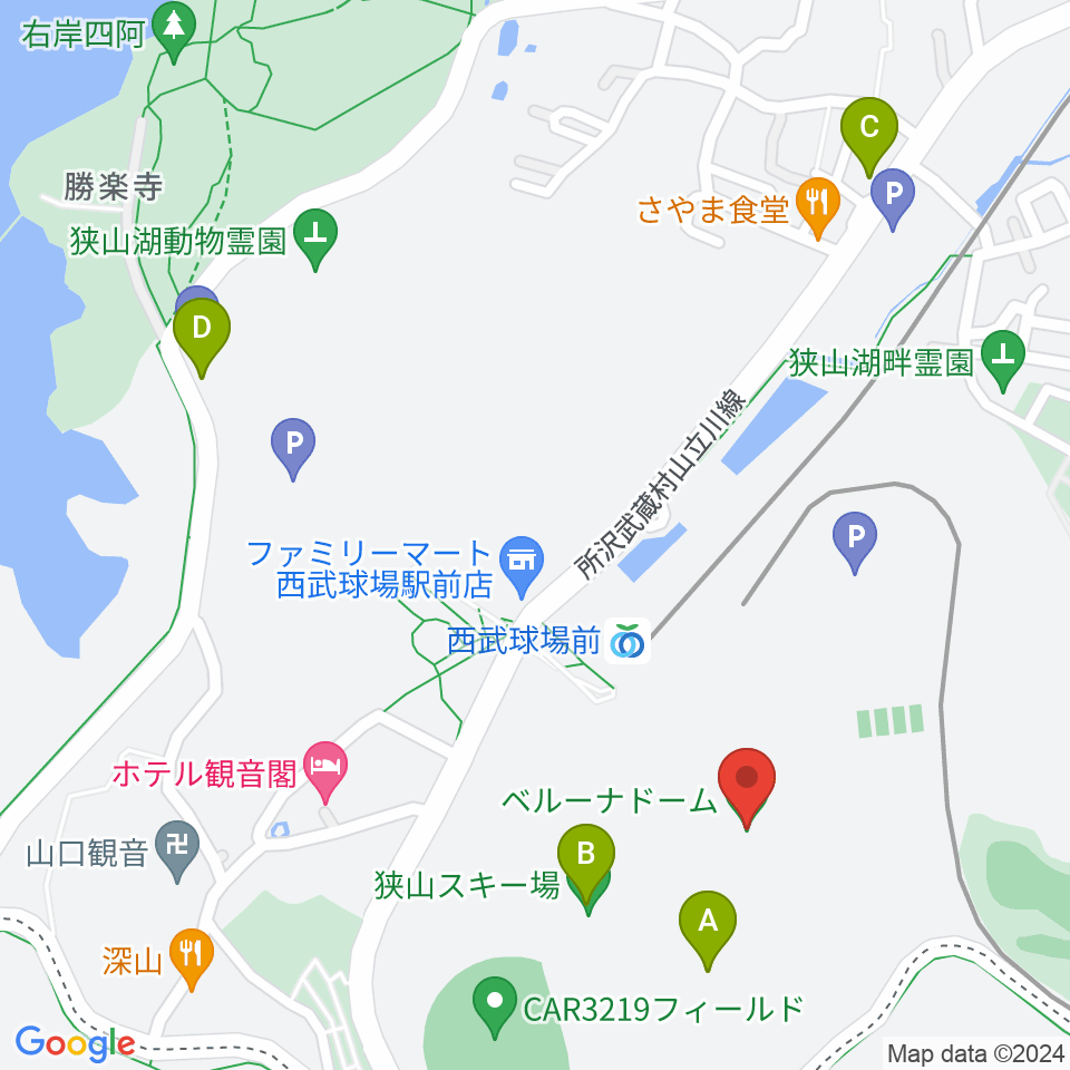 ベルーナドーム周辺のカフェ一覧地図