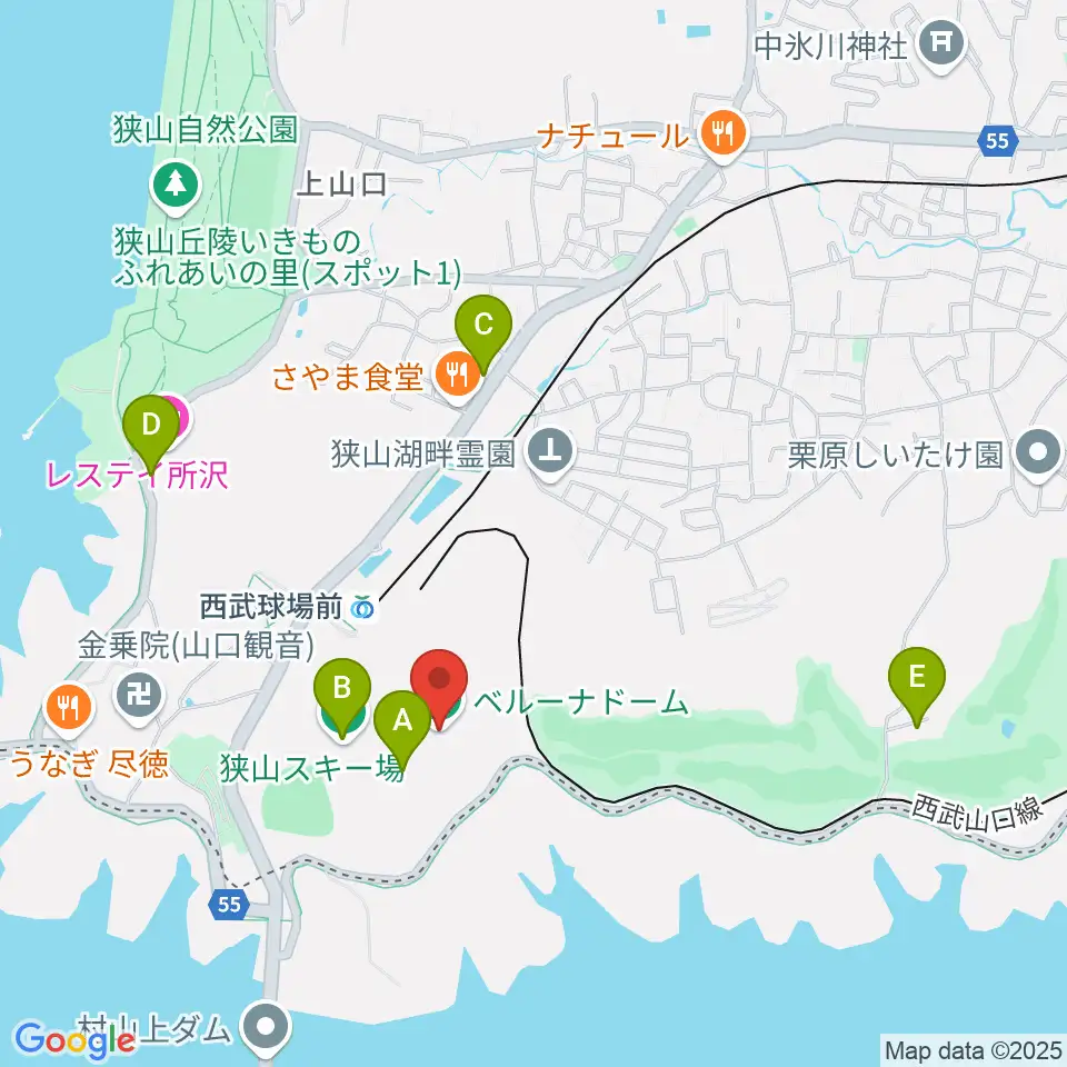 ベルーナドーム周辺のカフェ一覧地図