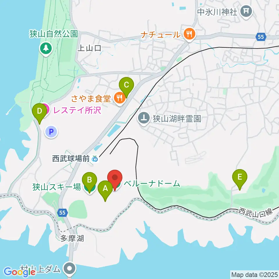 ベルーナドーム周辺のカフェ一覧地図