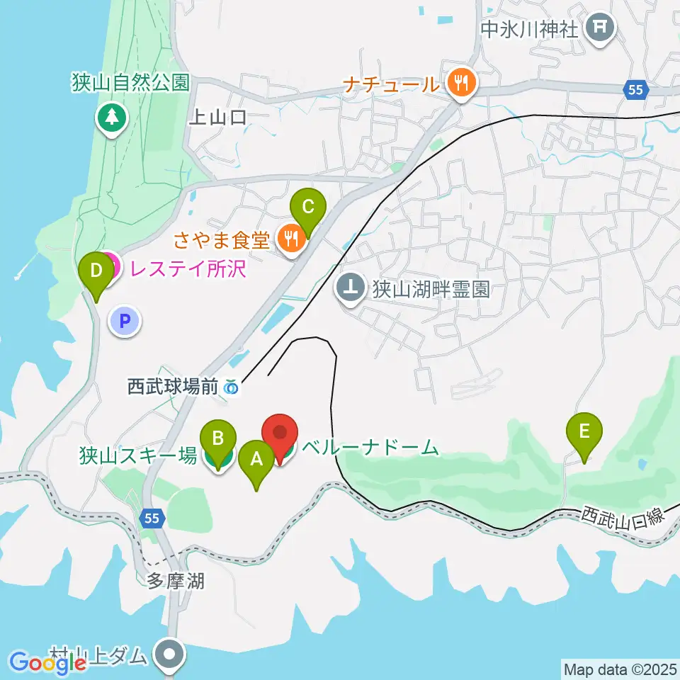 ベルーナドーム周辺のカフェ一覧地図