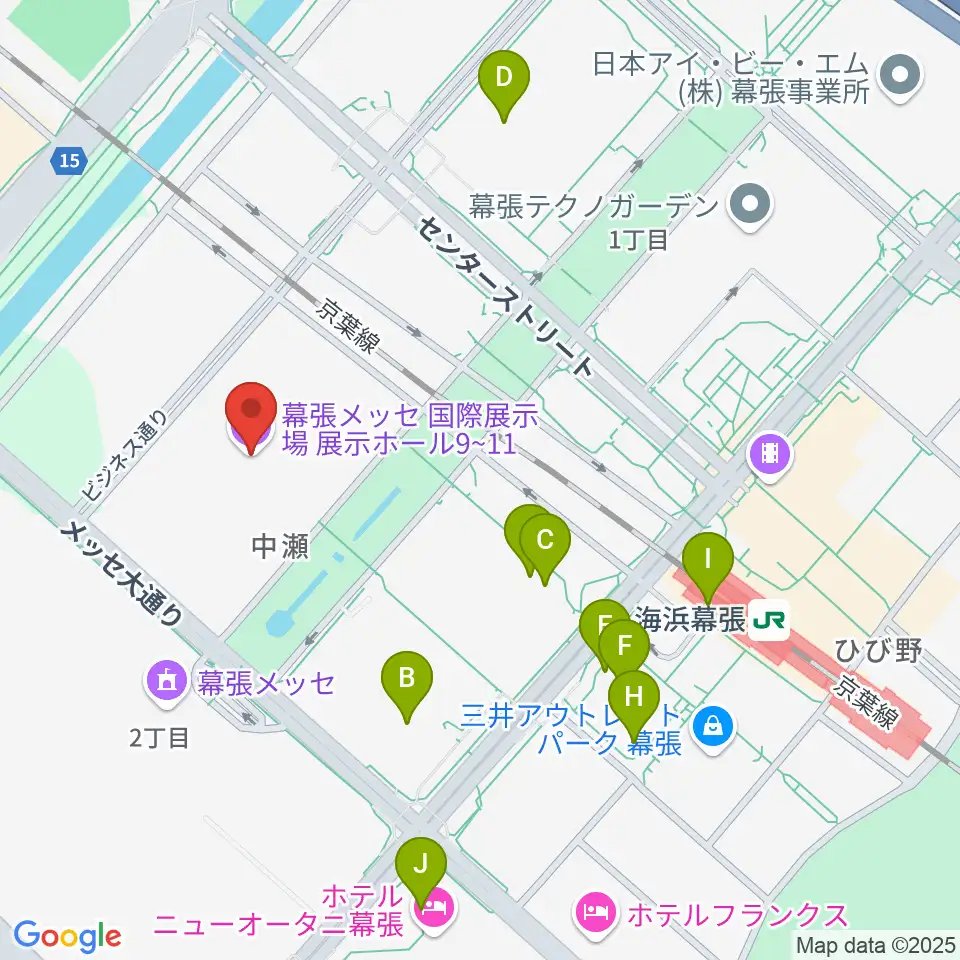 幕張メッセ 国際展示場9-11ホール周辺のカフェ一覧地図