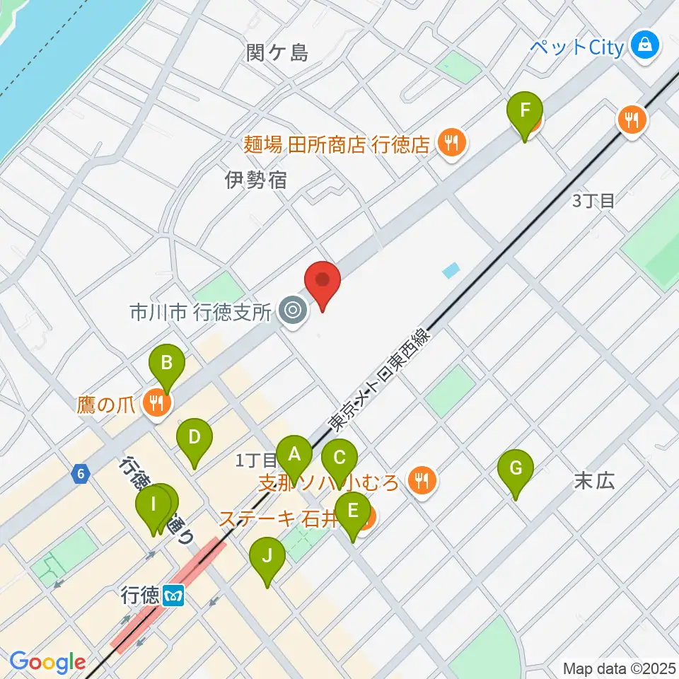 行徳文化ホール I&I周辺のカフェ一覧地図