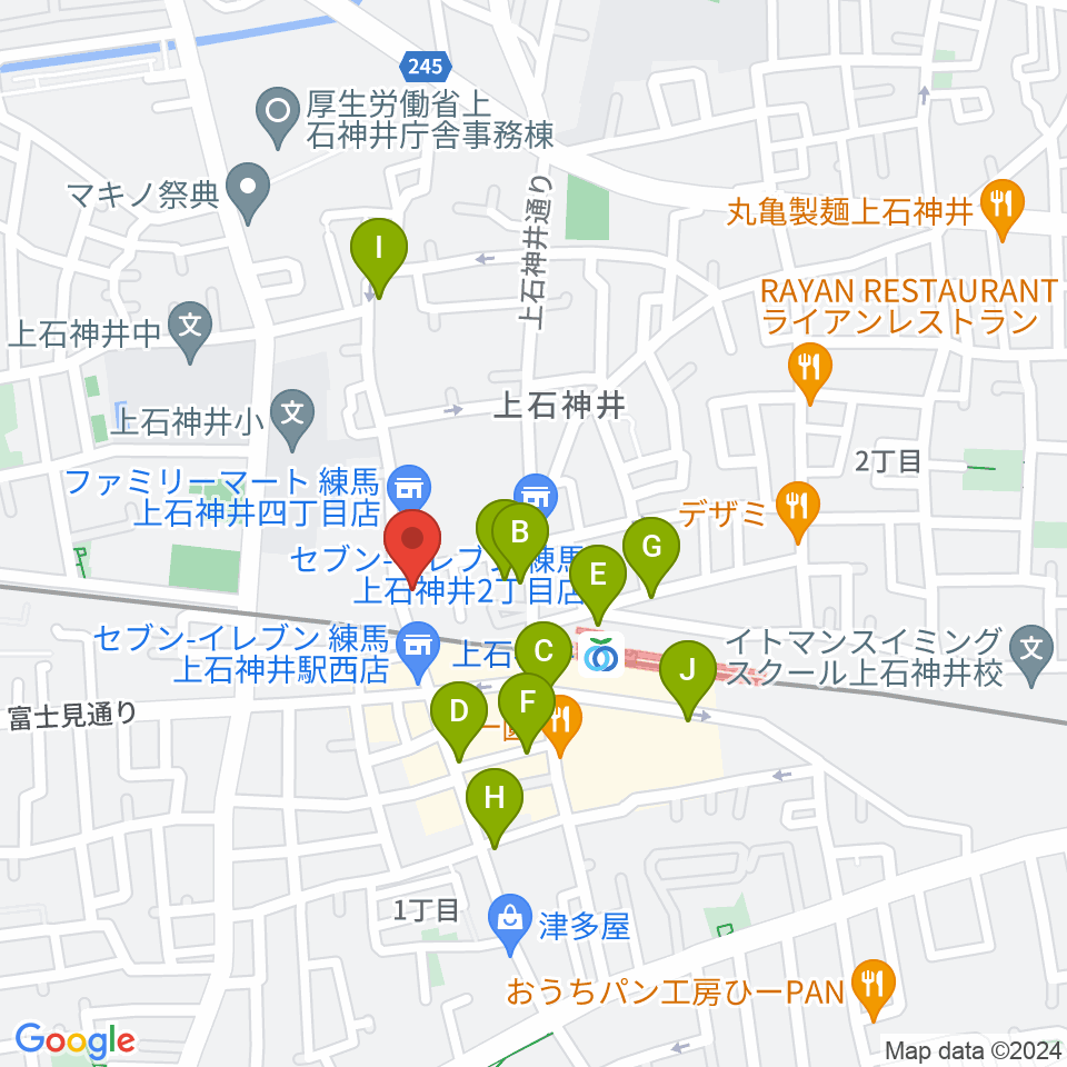 スタジオセイショウ周辺のカフェ一覧地図