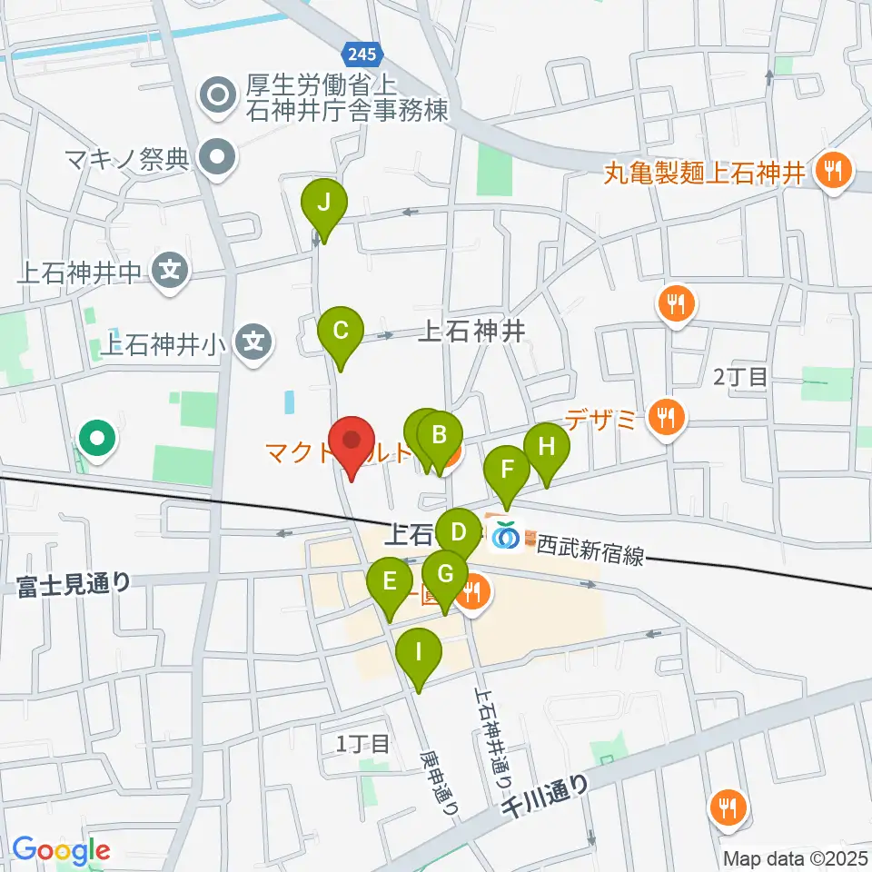 スタジオセイショウ周辺のカフェ一覧地図