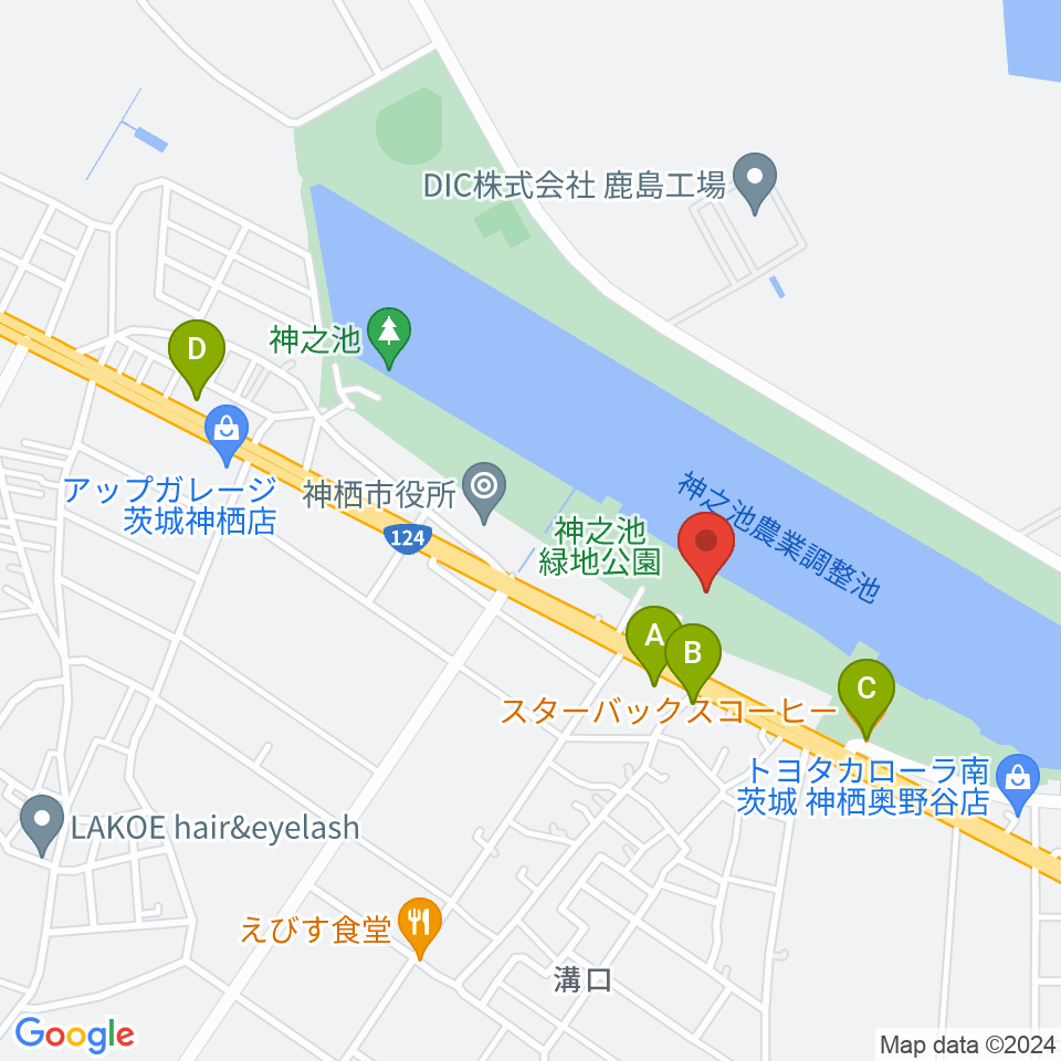 神栖市文化センター周辺のカフェ一覧地図