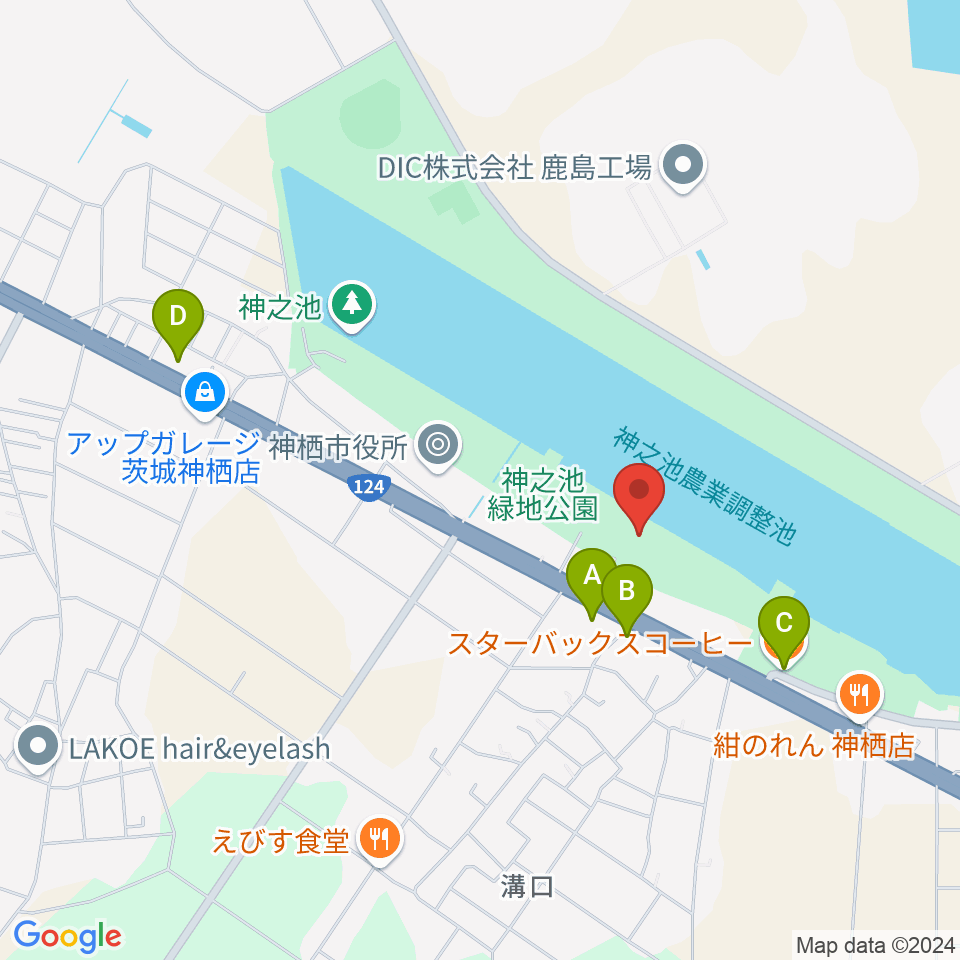 神栖市文化センター周辺のカフェ一覧地図