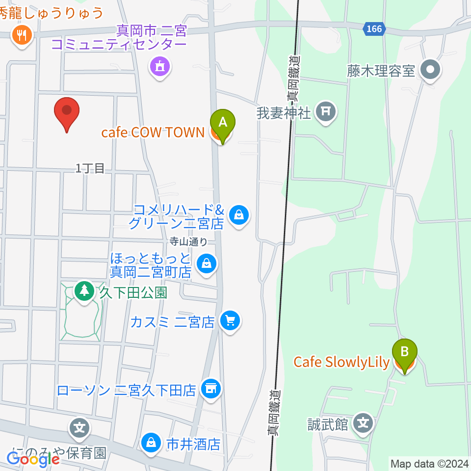 にのみやとちおとめホール 真岡市生涯学習館周辺のカフェ一覧地図