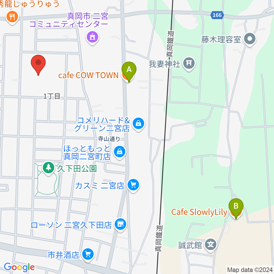 にのみやとちおとめホール 真岡市生涯学習館周辺のカフェ一覧地図