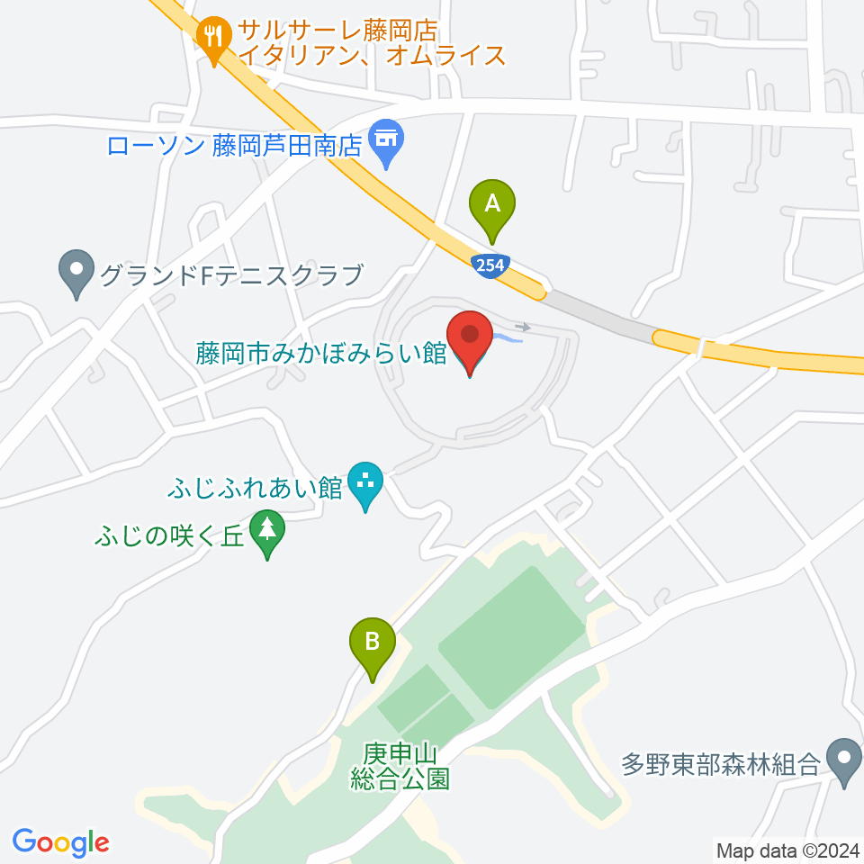 藤岡市みかぼみらい館周辺のカフェ一覧地図