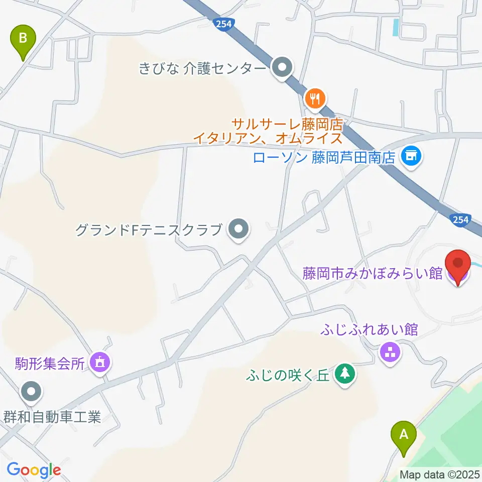 藤岡市みかぼみらい館周辺のカフェ一覧地図