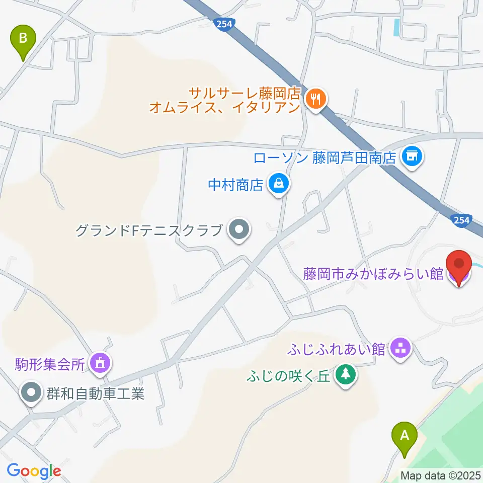 藤岡市みかぼみらい館周辺のカフェ一覧地図