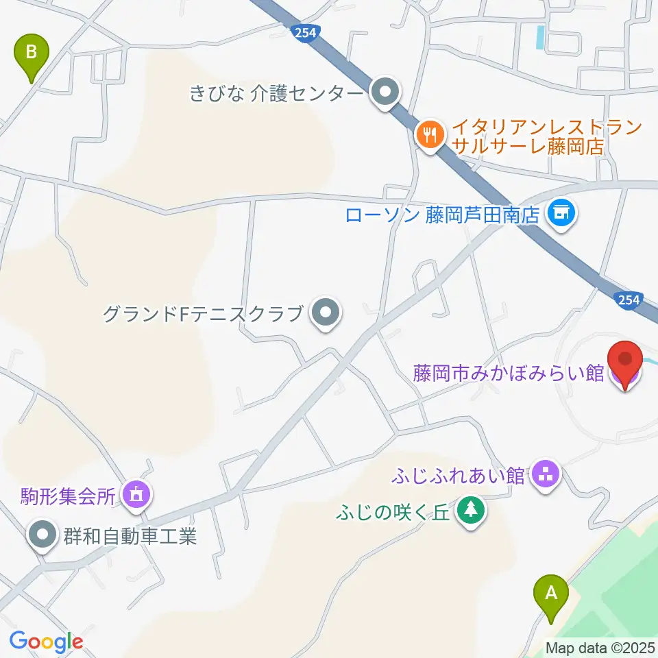 藤岡市みかぼみらい館周辺のカフェ一覧地図